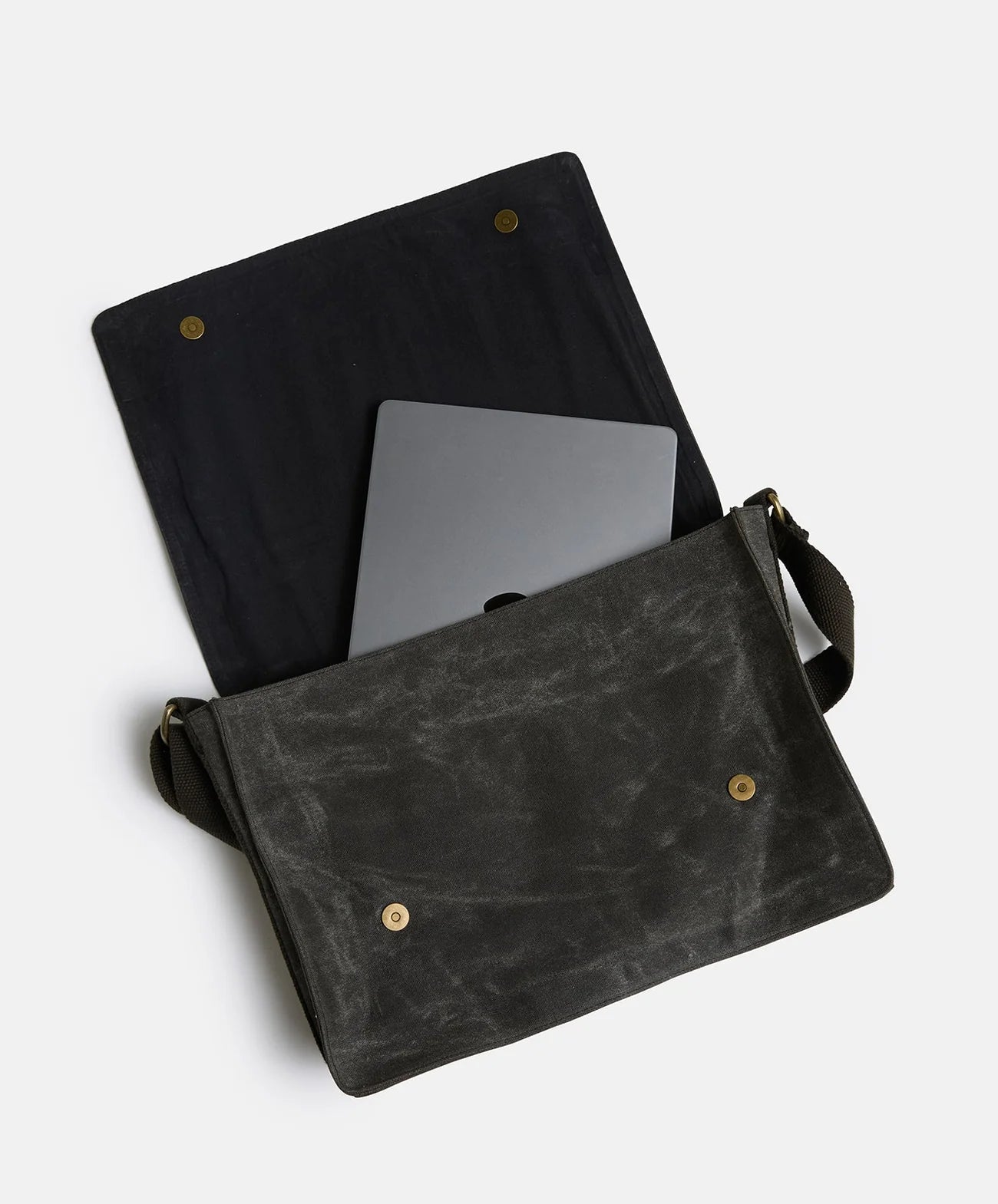 pony rider slow road laptop satchel | black