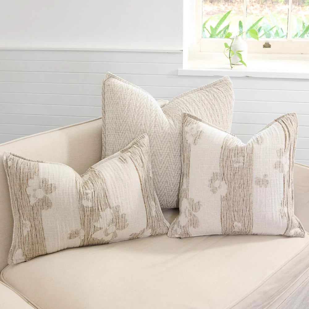 Blossom Reversible Cushion | Chocolate Ivory