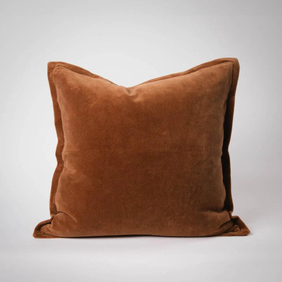 Evelyn Velvet Cushion | Nutmeg