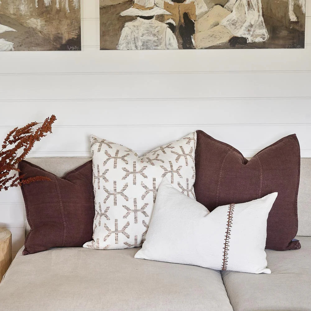 Luca Linen Cushion | Chocolate