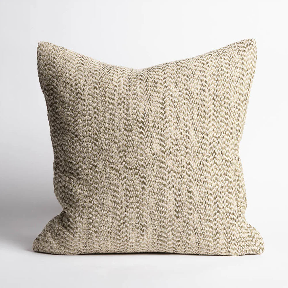 Midori Cushion | Green Herringbone