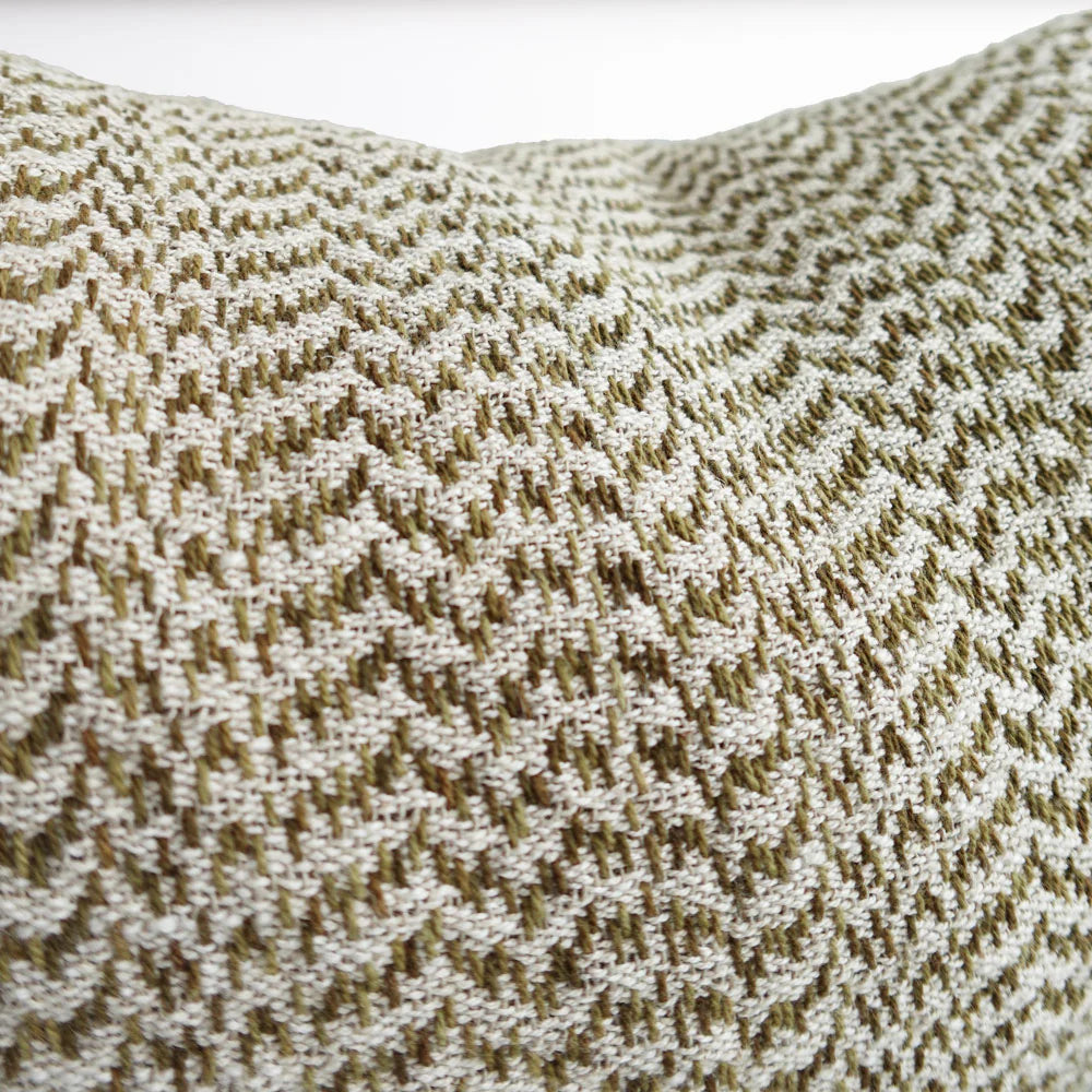 Midori Cushion | Green Herringbone