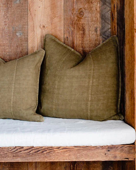 Luca Linen Cushion | Olive