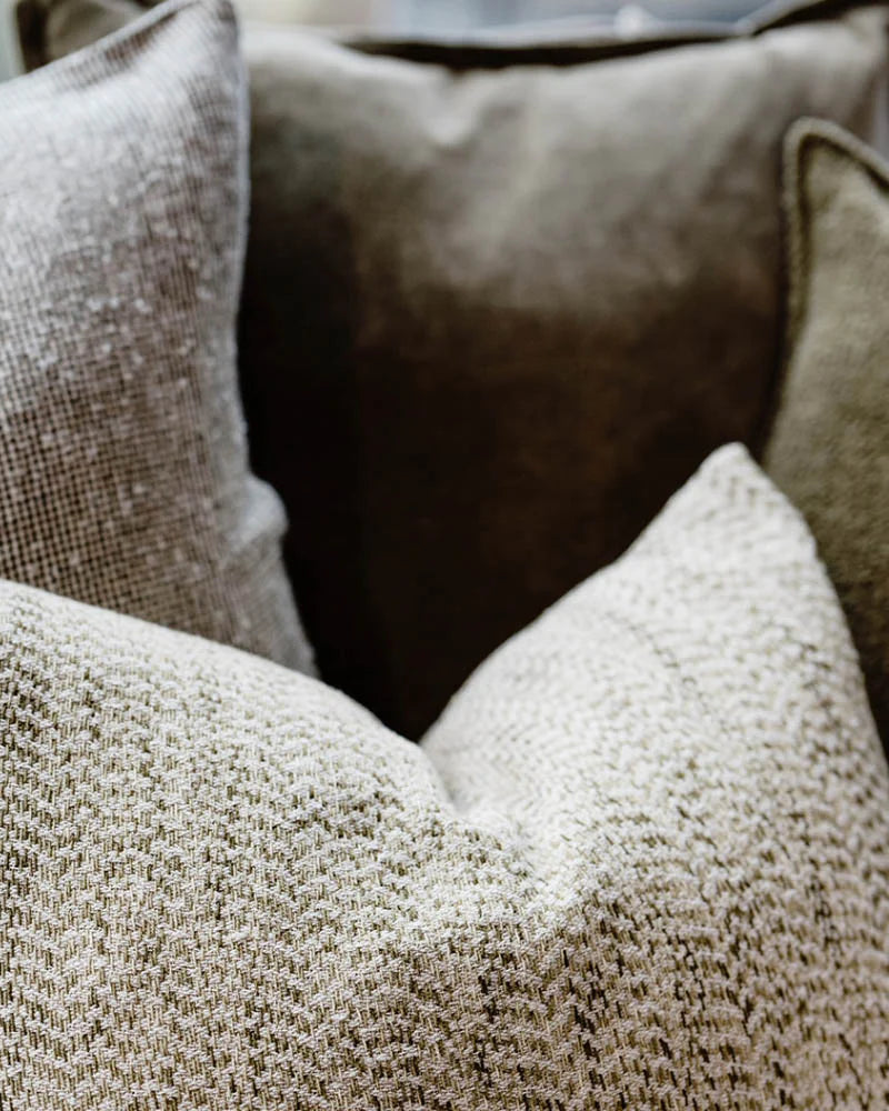 Midori Cushion | Green Herringbone