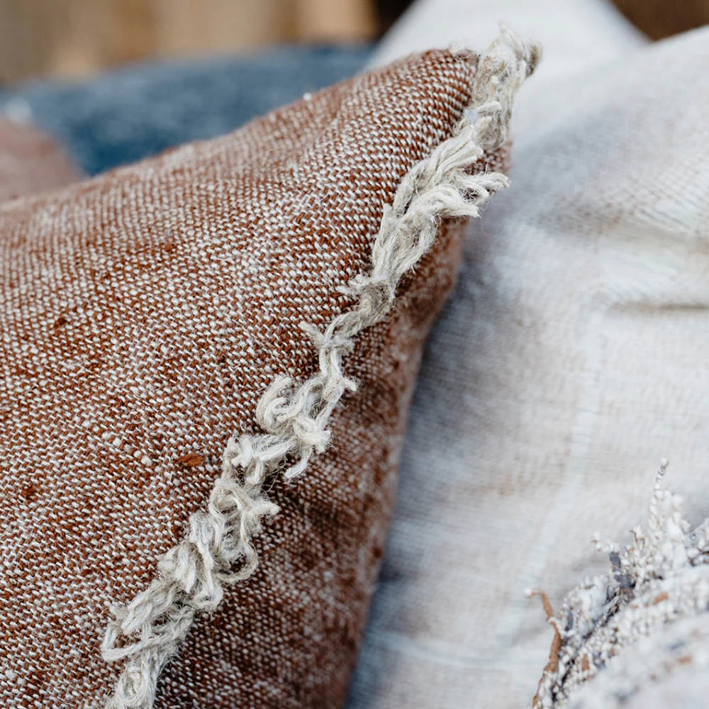 Tabako Linen Cushion | Tobacco