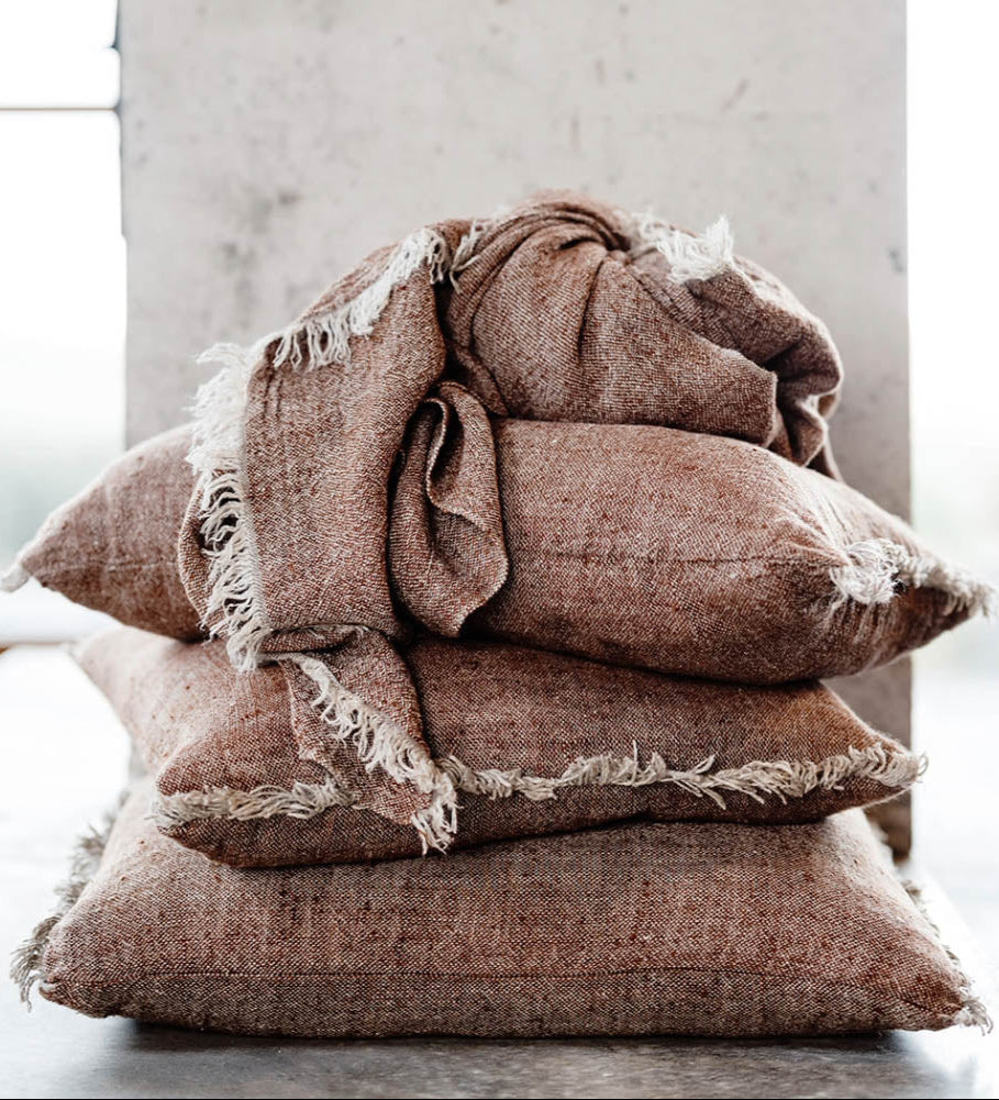 Tabako Linen Cushion | Tobacco