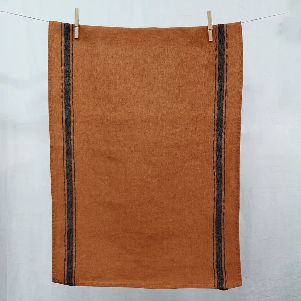 Olbia Linen Tea Towel | Caramel