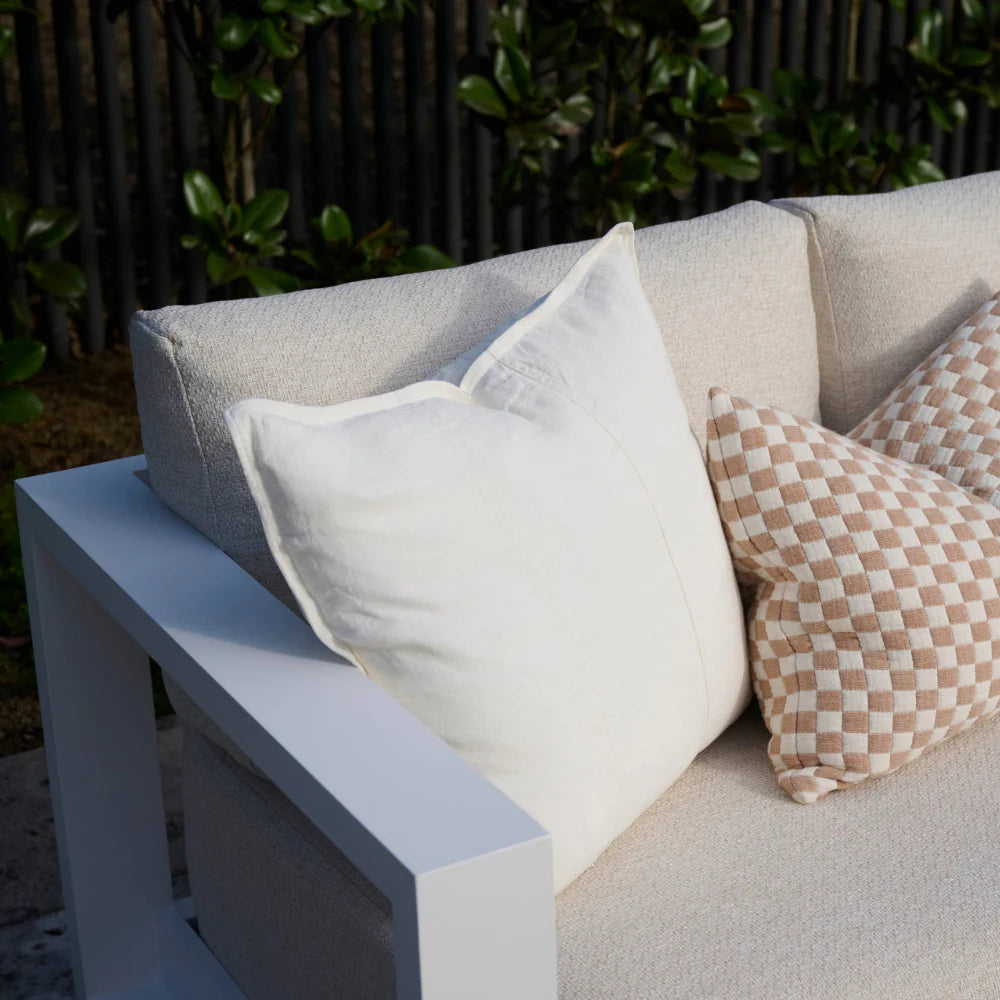 Luca Outdoor Linen Cushion | Off White