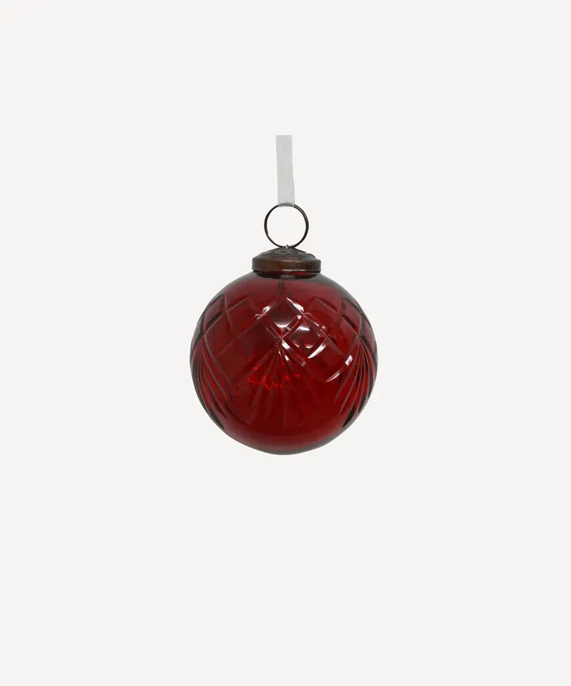 Cut Glass Bauble | Red