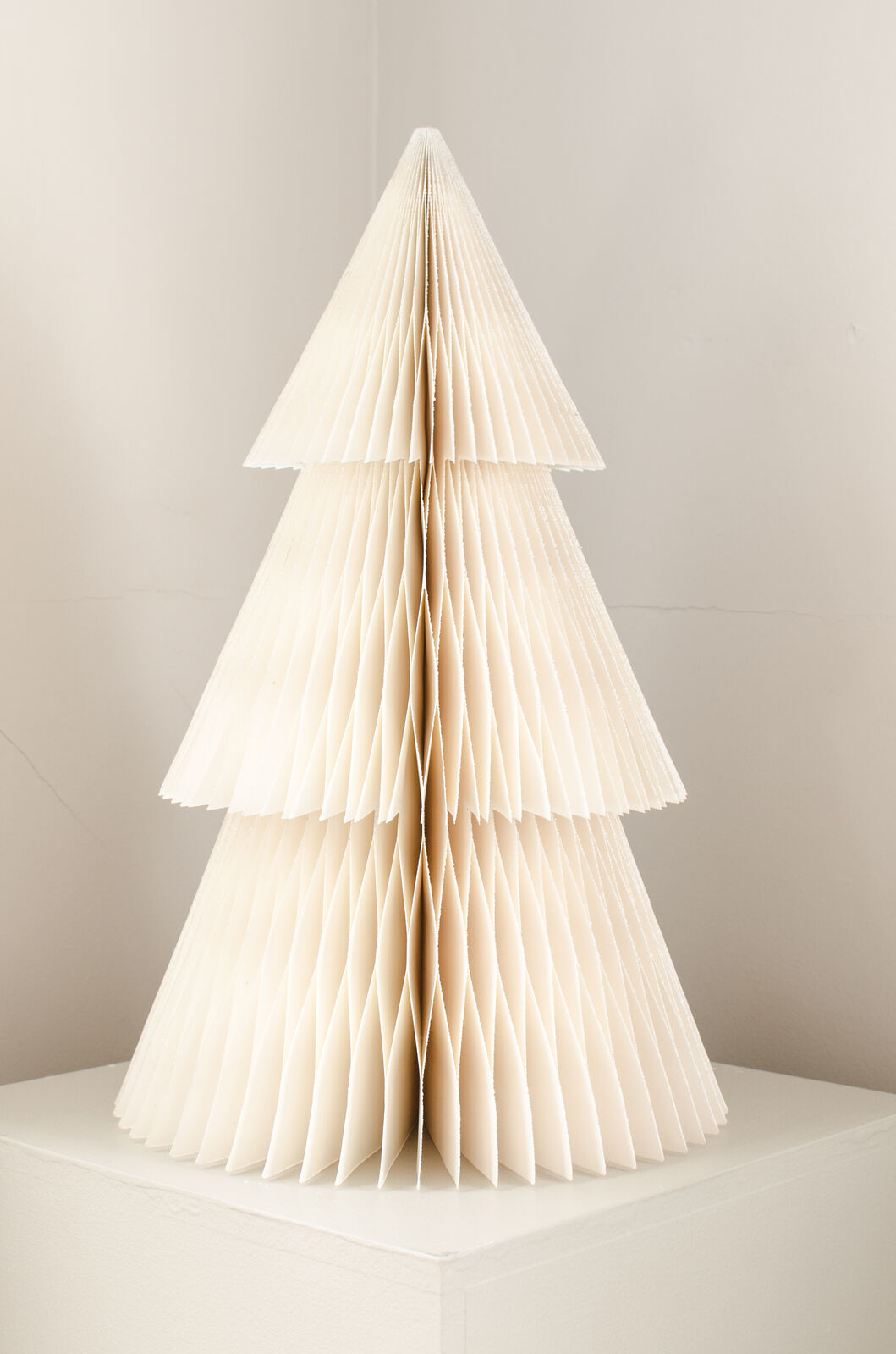 Deluxe Christmas Tree Ornament | Off White With Silver Glitter Edges 45cm