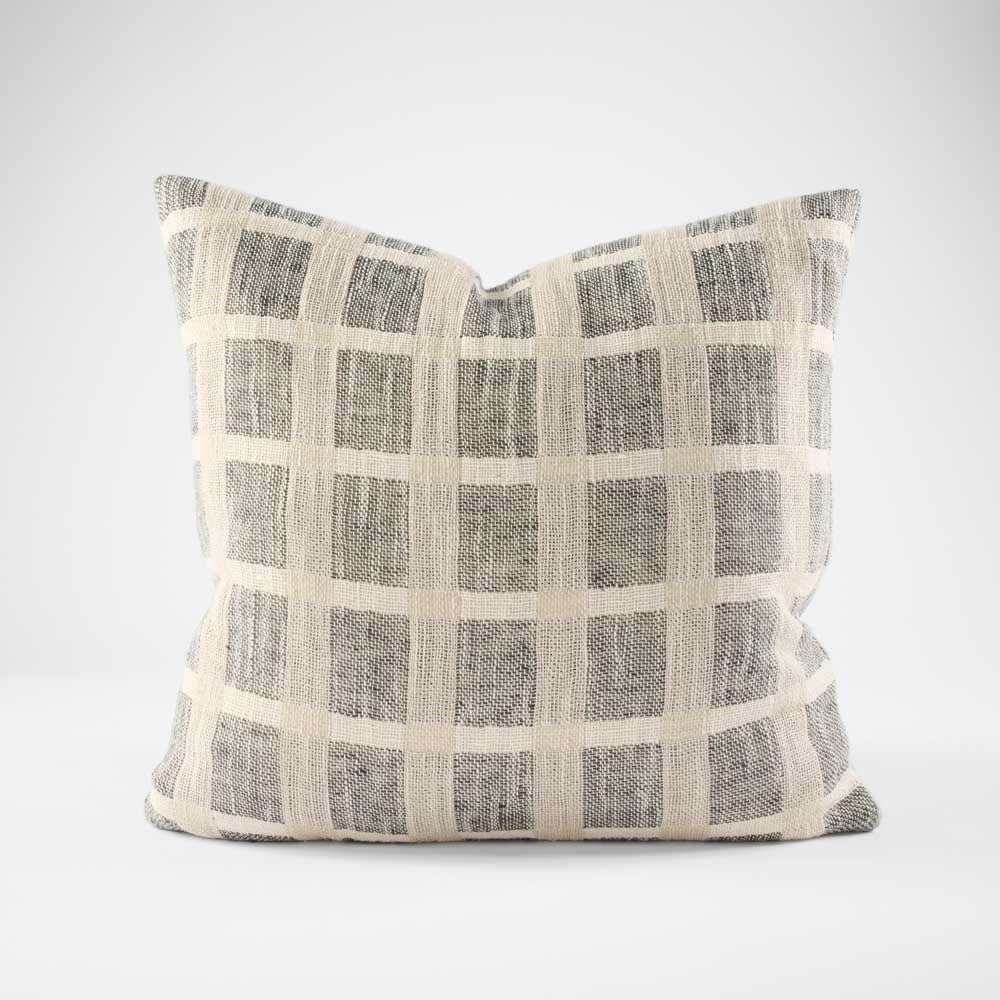 Petra Linen Cushion | Natural - Midnight