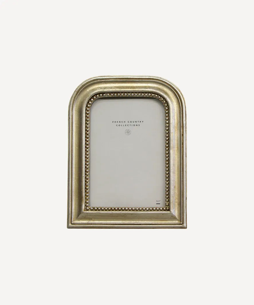 beaded arch photo frame | silver
