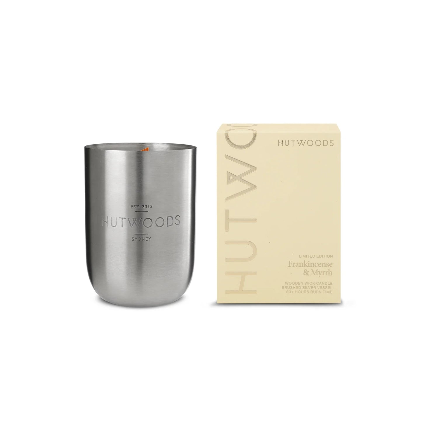 Hutwoods | Frankincense & Myrrh | Brushed Silver