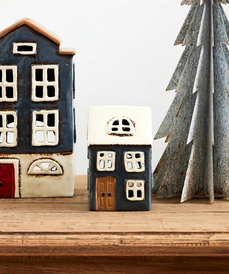 Alsace Tea Light House Navy