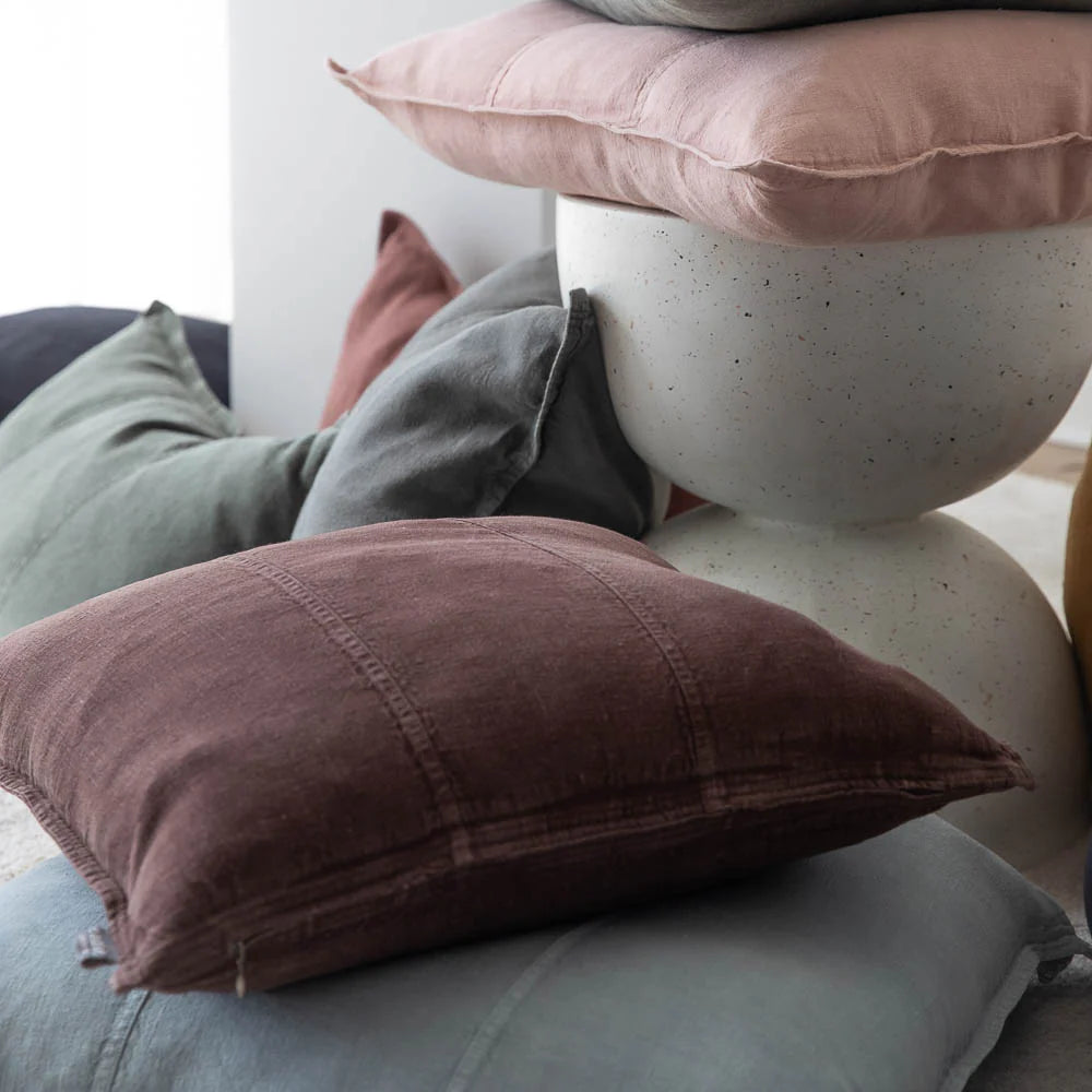 Luca Linen Cushion | Chocolate