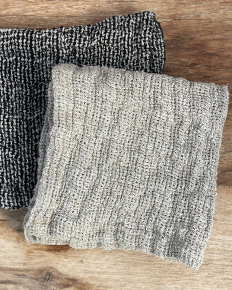 Audrey Linen Mesh Wash Cloth - Natural