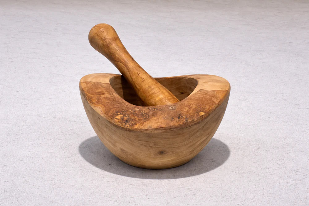 Greek Olive Wood Mortar & Pestle