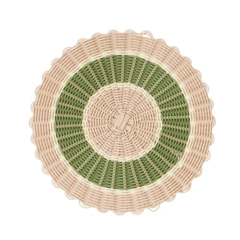 Ostuni PP Woven Placemats 38cm Natural | Olive