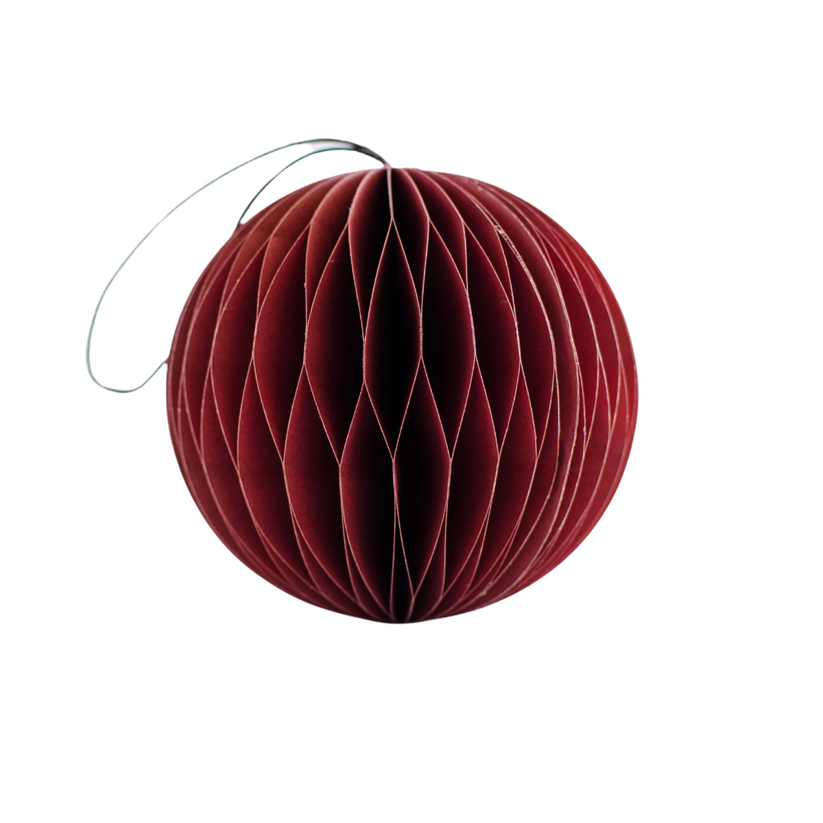 Nordic Paper Sphere | with Silver Edge | Classic Red