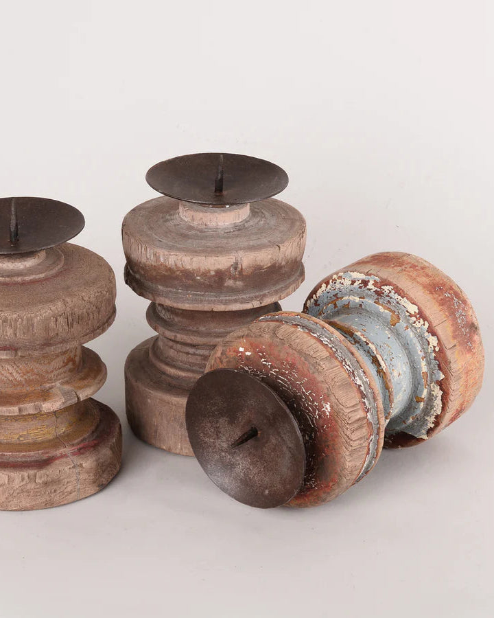 Natural Turned Candle Holder