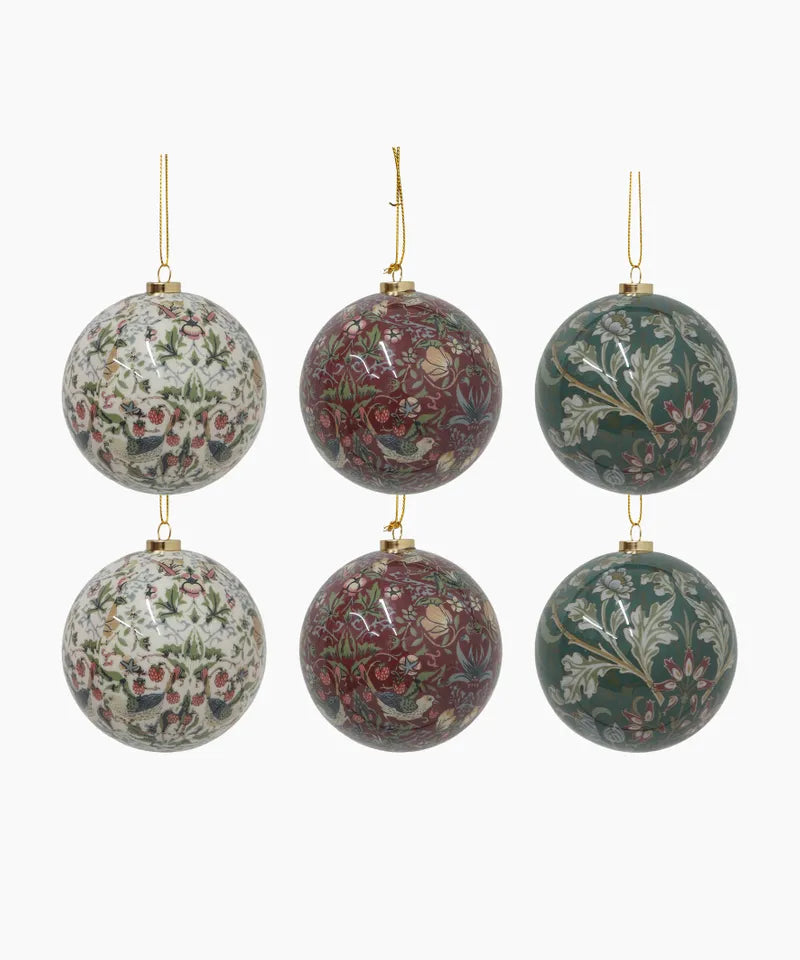 Vintage Pattern Hanging Balls | Mixed Colours (6 PC)