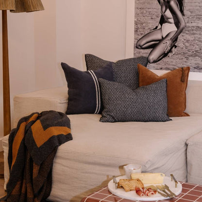 Zen Throw | Midnight with Mustard Border