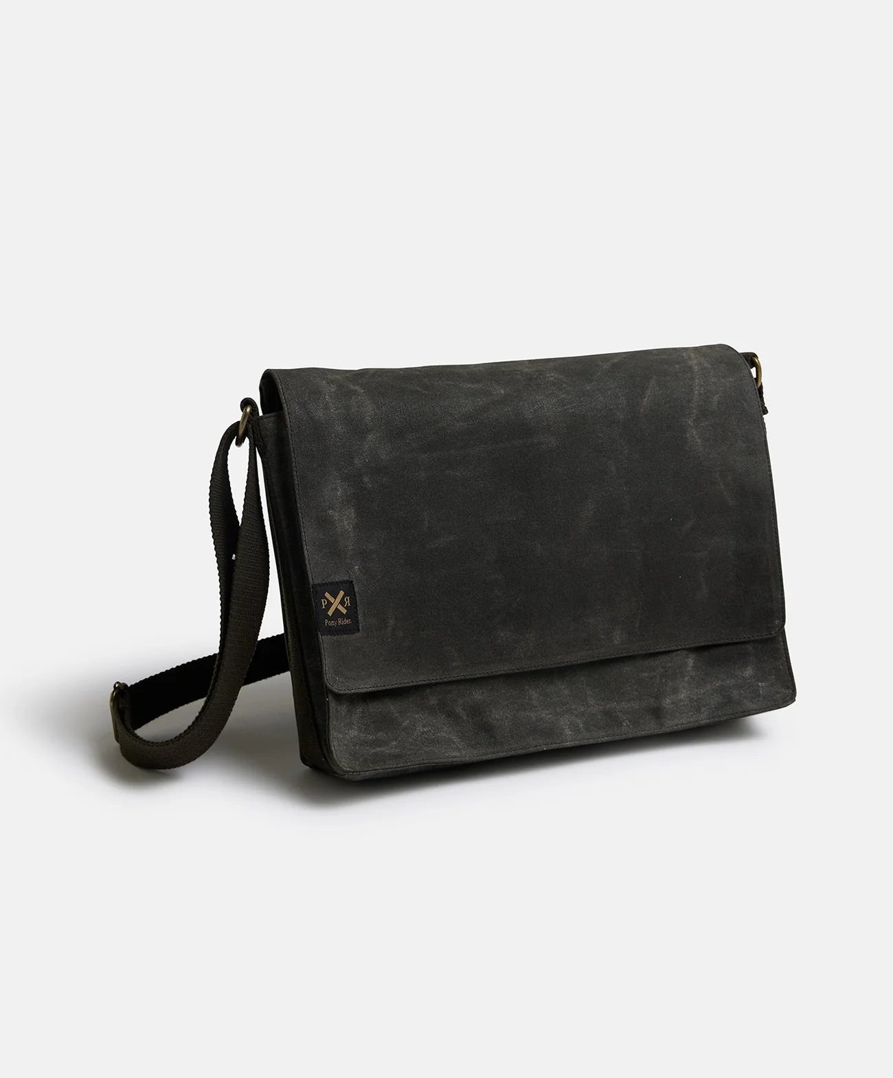 pony rider slow road laptop satchel | black