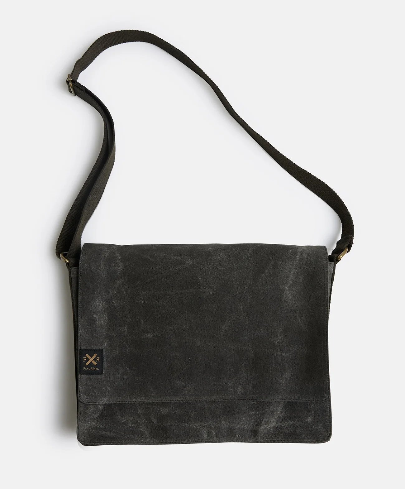 pony rider slow road laptop satchel | black