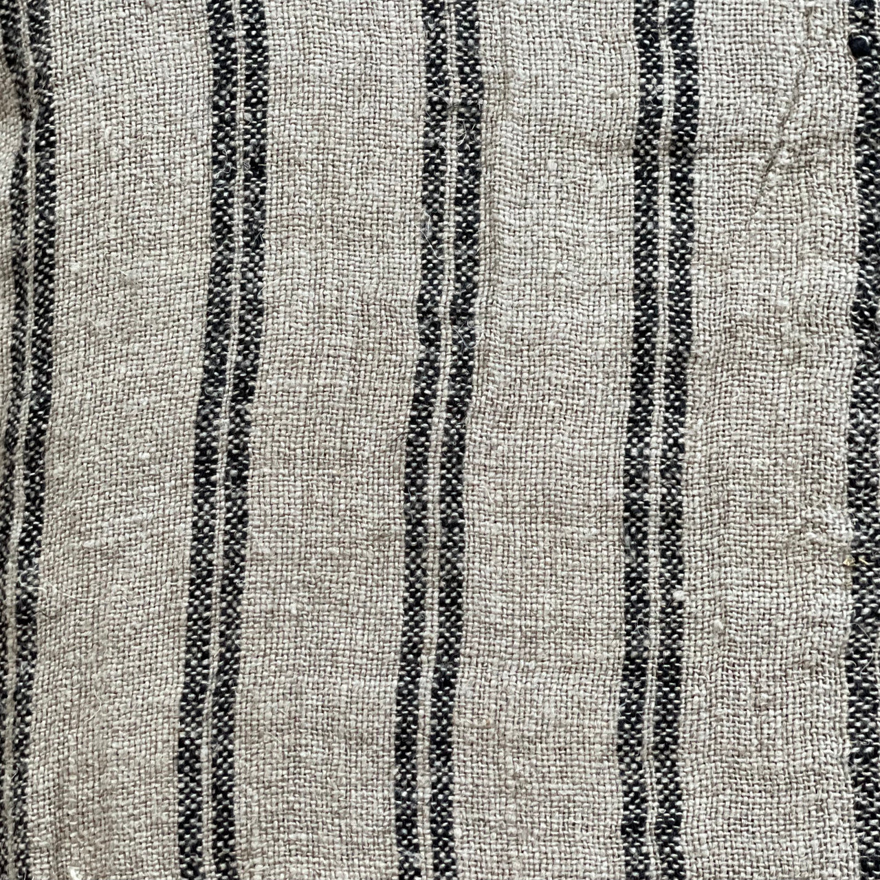 Angaston Fringed Linen Hand Towel | Black Stripe