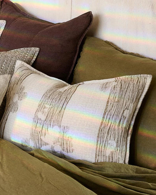 Blossom Reversible Cushion | Chocolate Ivory