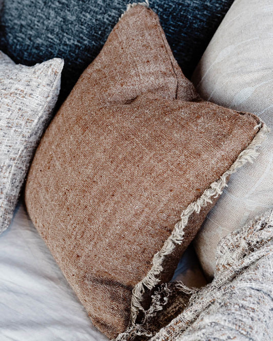 Tabako Linen Cushion | Tobacco
