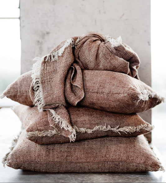 Tabako Linen Cushion | Tobacco
