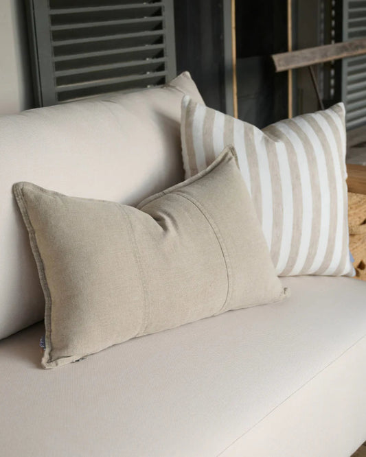 Luca Outdoor Linen Cushion | Natural