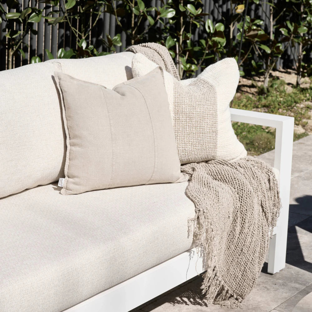 Luca Outdoor Linen Cushion | Natural