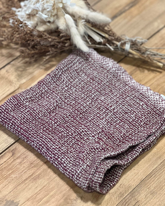 Audrey Mesh Linen Wash Cloth | Burgundy