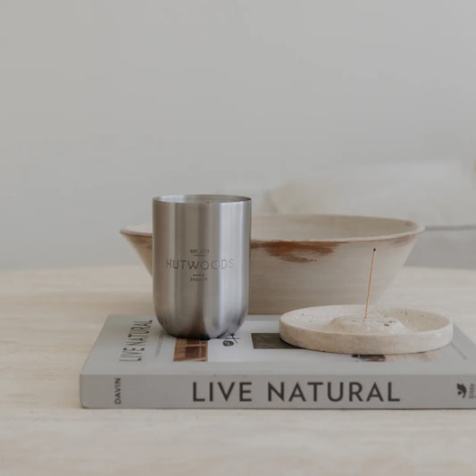 Hutwoods Baked Apple, Cinnamon & Vanilla | Brushed Silver Vessel