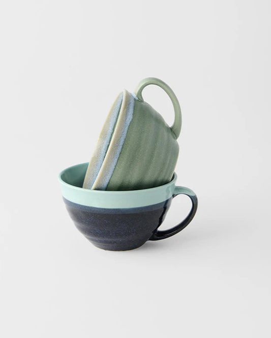 Made in Japan | 2pc cup set - blue ombre & mint glaze