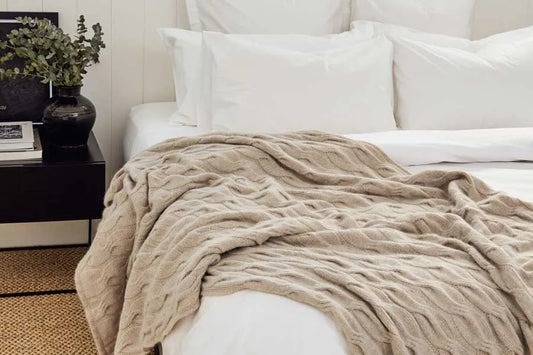 Bemboka Angora & Merino Wool Throw | Chunky Cable