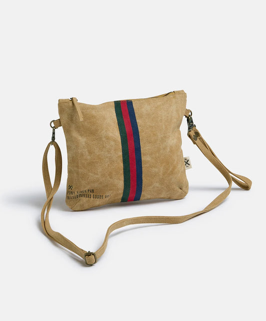 Escapee Clutch Bag with Strap | Waxed | Golden Tan