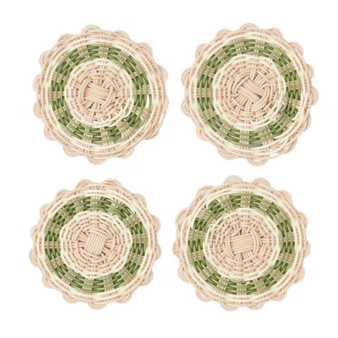 Ostuni PP Woven Coasters | Set 4 | Olive