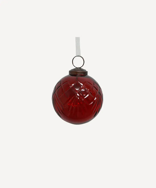 Cut Glass Bauble | Red