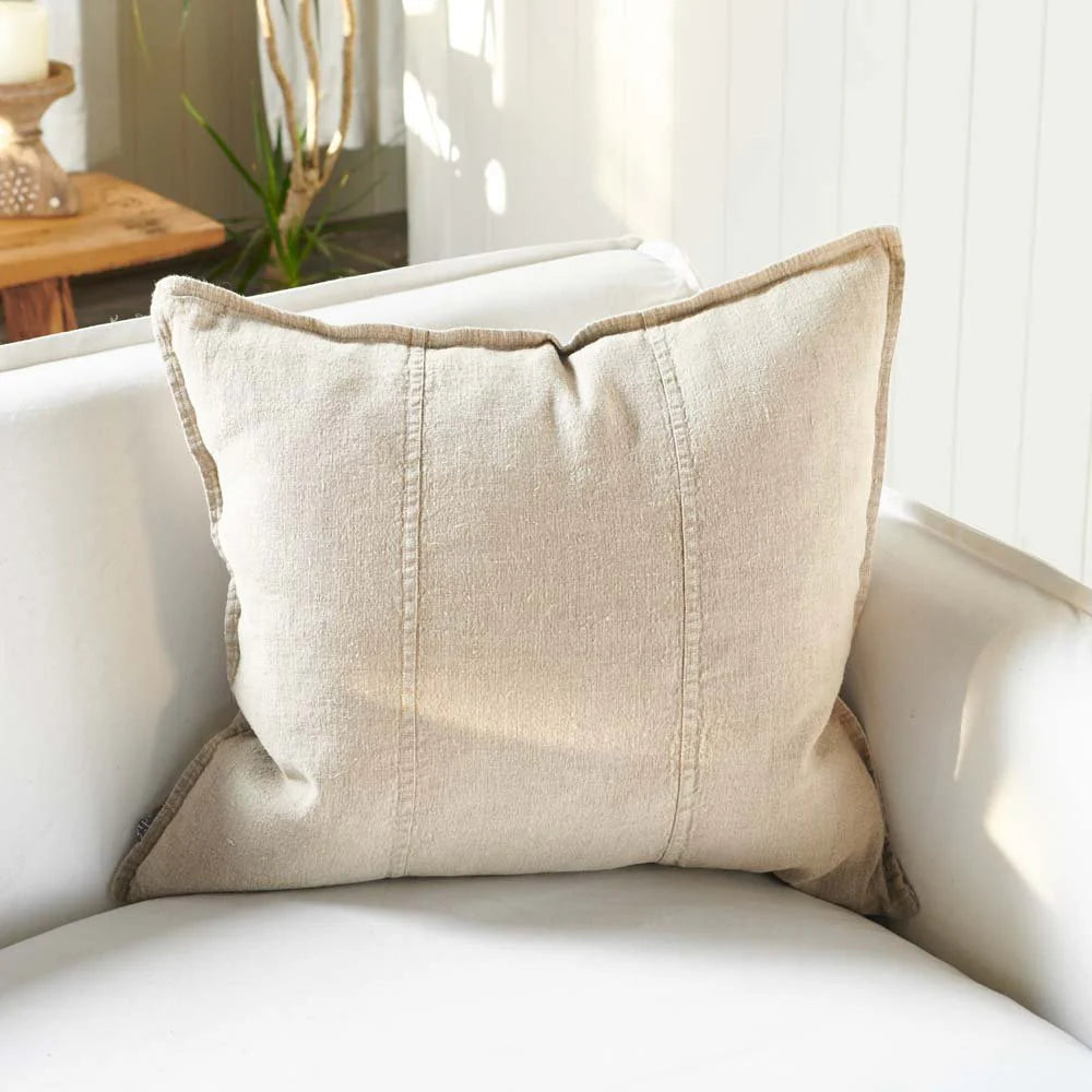 Luca Outdoor Linen Cushion | Natural
