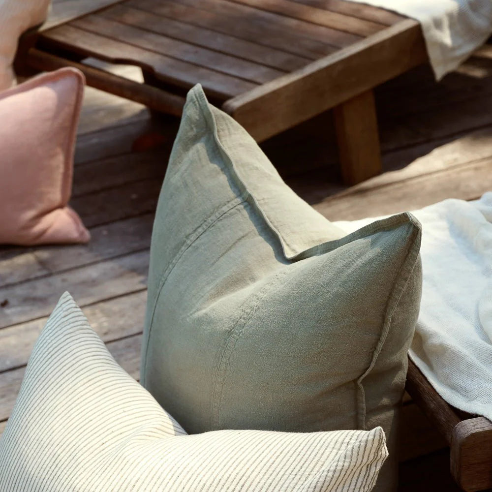 Luca Outdoor Linen Cushion | Pistachio