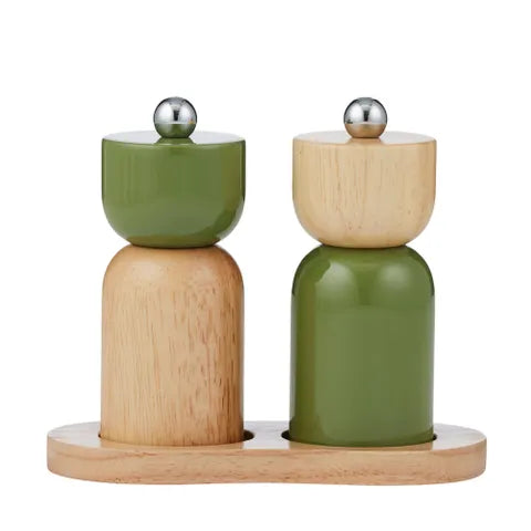 Eta 3pc Wood Salt & Pepper Set