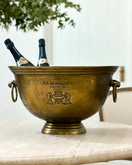Romanee Large Wine Bucket | Antique Gold