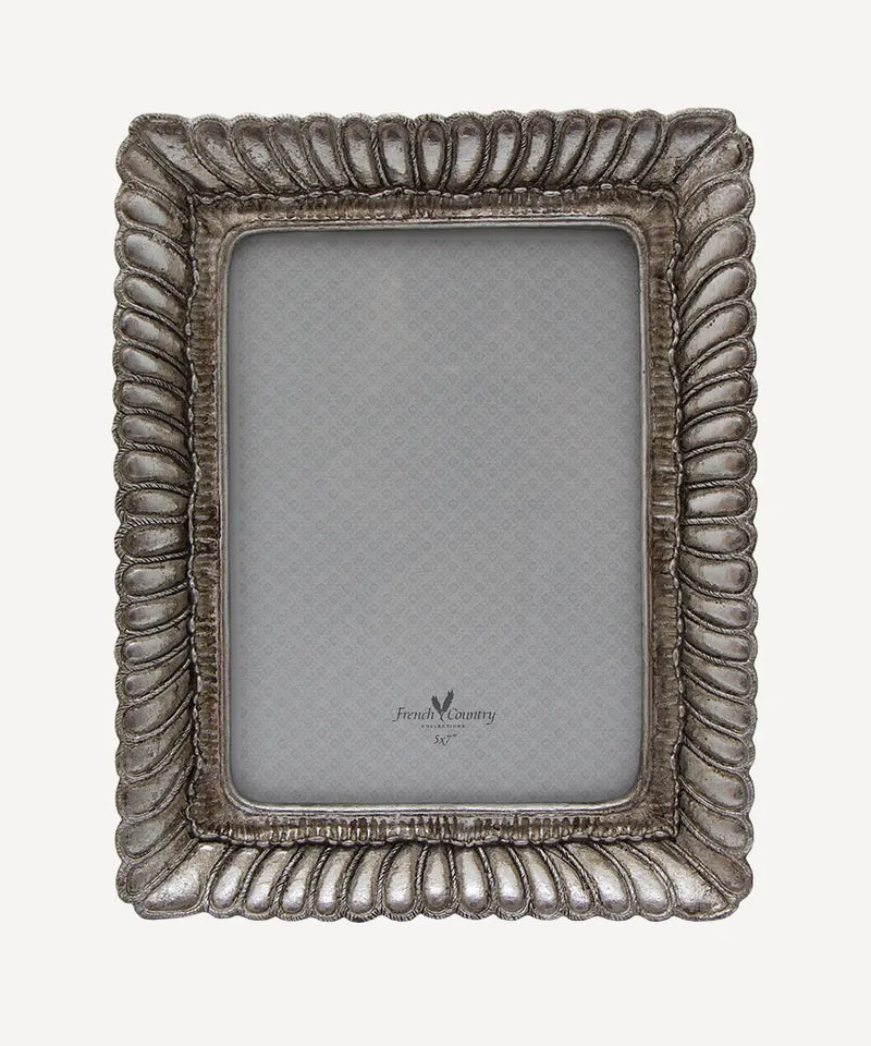 Fanned Rectangle Photo Frame Pewter Finish
