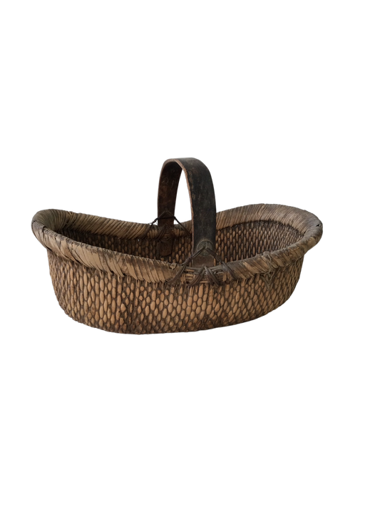 Vintage Weave Gathering Basket