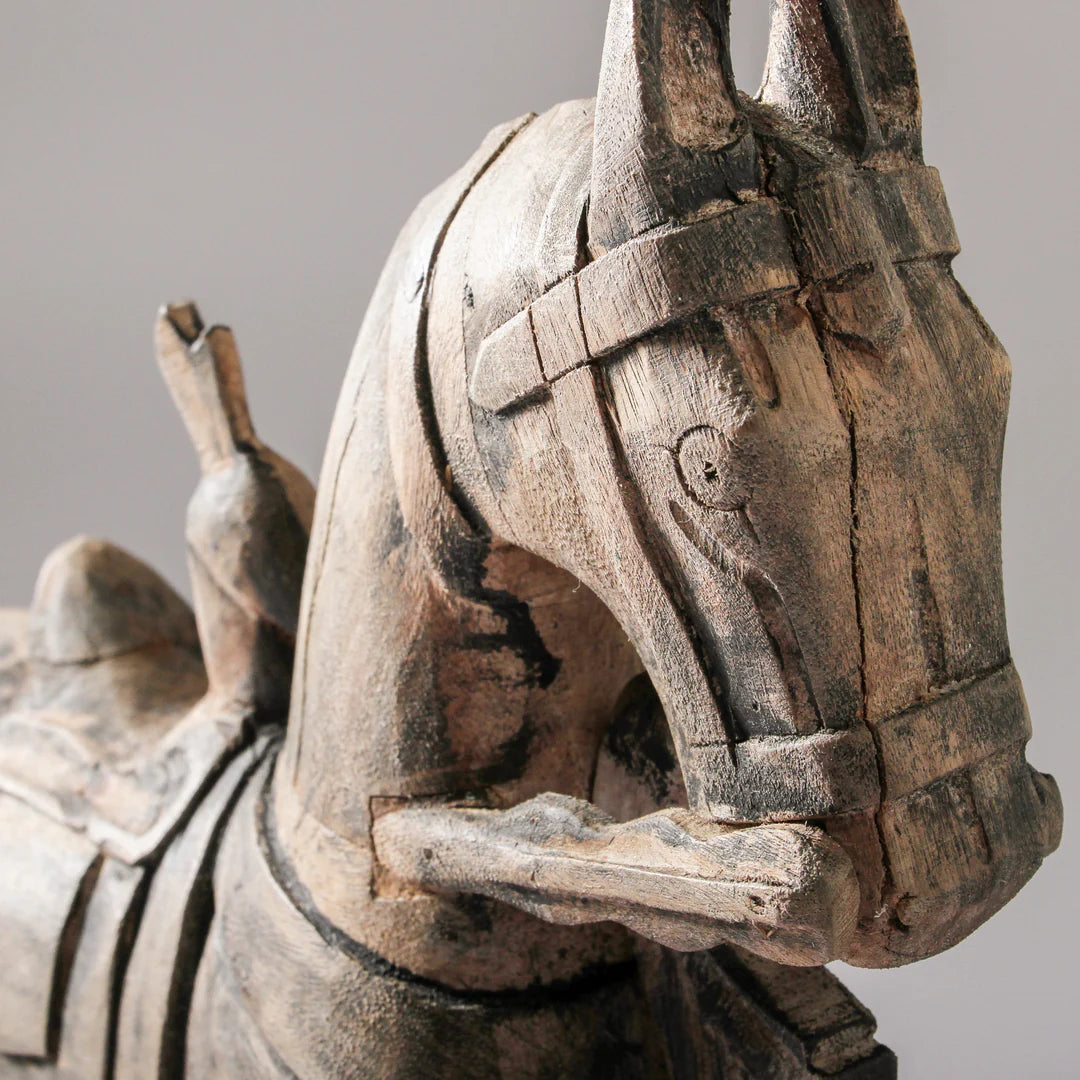 Indigo Love Vintage Carved Horse