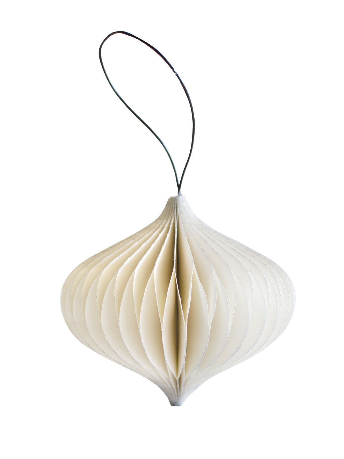 Nordic Paper jewel ornament | with Silver Edge | Off White