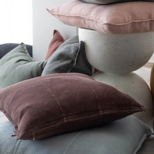 Luca Linen Cushion | Chocolate